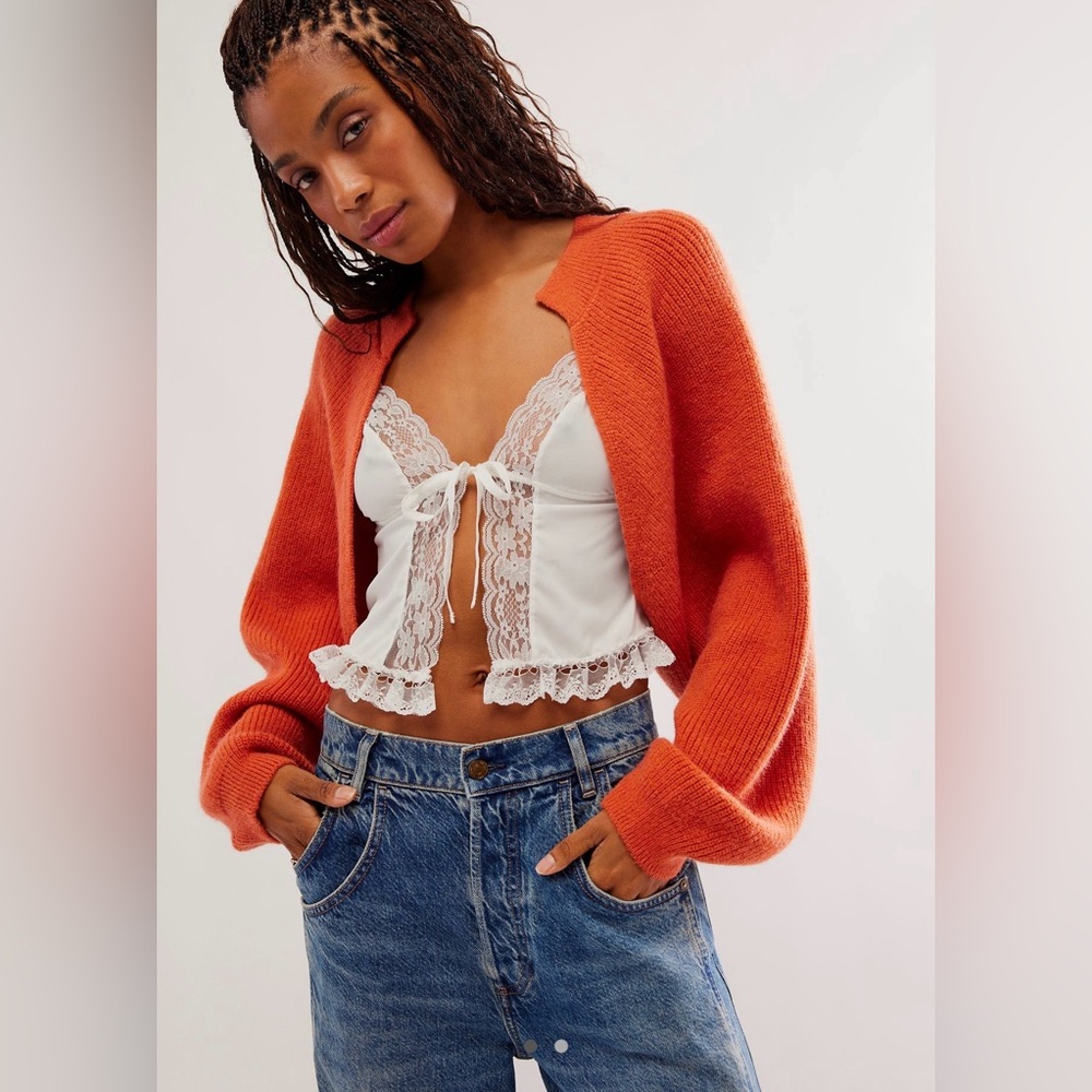 Free People Cold Shoulder Rib Bolero